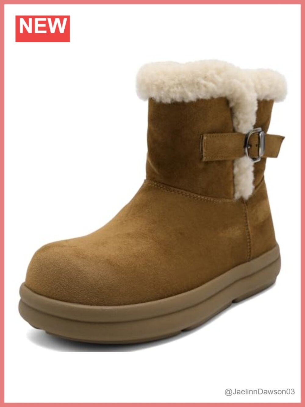 Women's Ankle Snow Boots Faux Suede Memory Foam Platform Winter